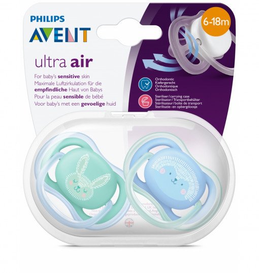 Avent Ultra Air Emzik 6-18 ay Erkek - Desenli