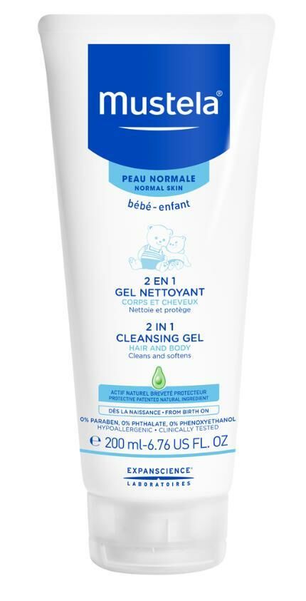 Mustela 2 İn 1 Cleansing Gel Hair & Body Wash 200 Ml - Saç Ve Vücut Şampuanı 200 Ml