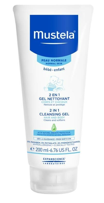 Mustela 2 İn 1 Cleansing Gel Hair & Body Wash 200 Ml - Saç Ve Vücut Şampuanı 200 Ml